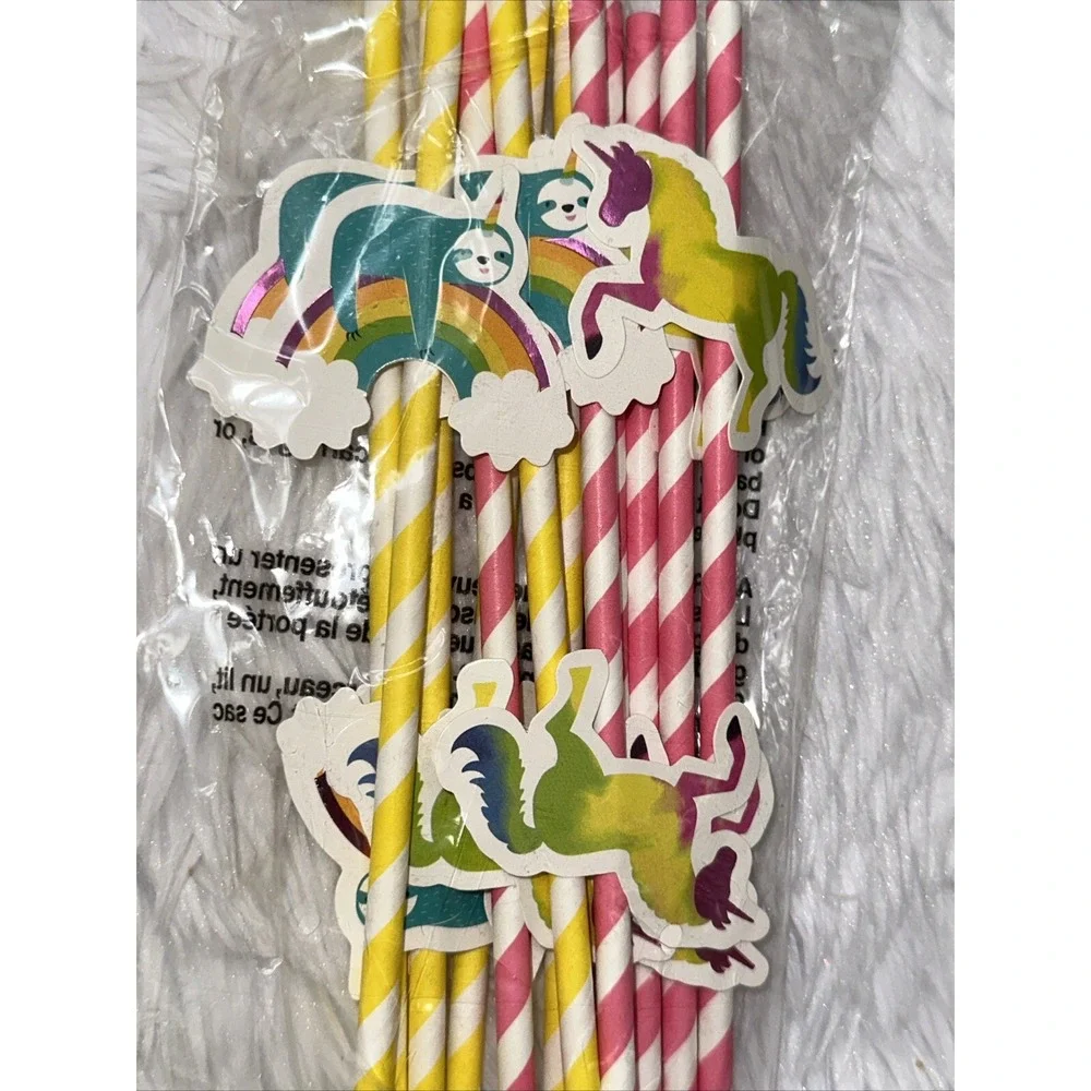 DG Party Dazzling Rainbow Unicorn Birthday Supplies Plates Napkins Tablecloth